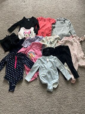 12-18 Month Leggings, Tops, Shorts, PJs and Two Bathing Suit